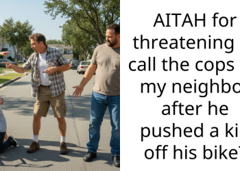 AITAH for threatening to call the cops on my neighbor after he pushed a kid off his bike?