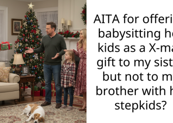 AITA for offering babysitting her kids as a X-mas gift to my sister but not to my brother with his stepkids?