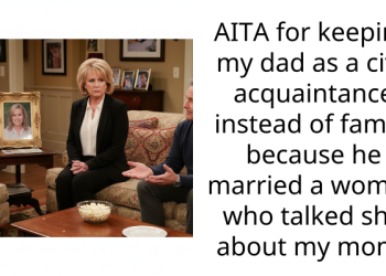 AITA for keeping my dad as a civil acquaintance instead of family because he married a woman who talked shit about my mom?