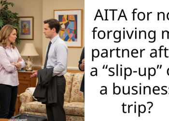AITA for not forgiving my partner after a “slip-up” on a business trip?
