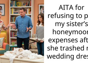 AITA for refusing to pay my sister’s honeymoon expenses after she trashed my wedding dress?