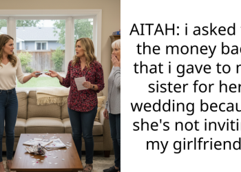 AITAH: i asked for the money back that i gave to my sister for her wedding because she’s not inviting my girlfriend.
