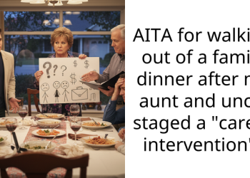 AITA for walking out of a family dinner after my aunt and uncle staged a “career intervention”?