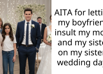 AITA for letting my boyfriend insult my mom and my sister on my sisters wedding day?