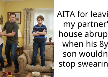 AITA for leaving my partner’s house abruptly when his 8yo son wouldn’t stop swearing?