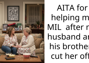 AITA for helping my MIL after my husband and his brothers cut her off?