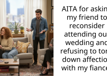 AITA for asking my friend to reconsider attending our wedding and refusing to tone down affection with my fiancé?