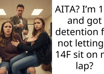 AITA? I’m 17F and got detention for not letting a 14F sit on my lap?