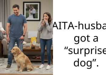 AITA-husband got a “surprise dog”.