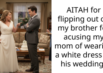 AITAH for flipping out on my brother for acusing my mom of wearing a white dress so his wedding?