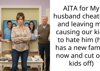 AITA for My husband cheating and leaving me causing our kids to hate him (he has a new family now and cut our kids off)