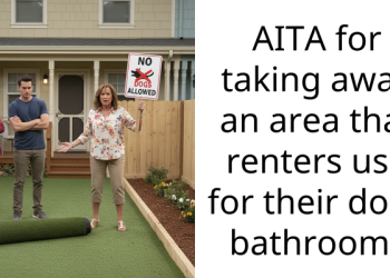 AITA for taking away an area that renters use for their dogs bathroom?