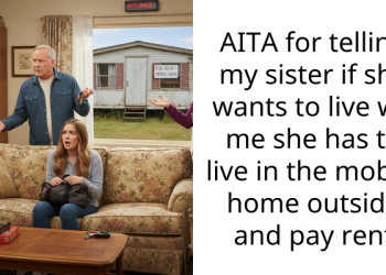 AITA for telling my sister if she wants to live wit me she has to live in the mobile home outside and pay rent