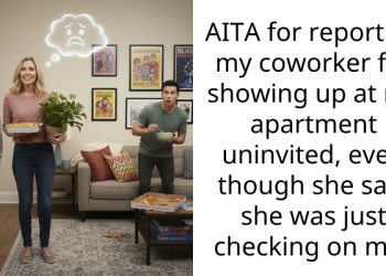 AITA for reporting my coworker for showing up at my apartment uninvited, even though she said she was just checking on me?