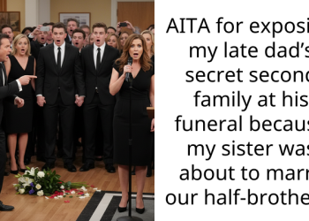 AITA for exposing my late dad’s secret second family at his funeral because my sister was about to marry our half-brother??