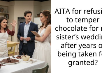 AITA for refusing to temper chocolate for my sister’s wedding after years of being taken for granted?