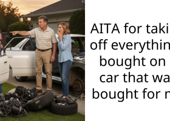 AITA for taking off everything i bought on a car that was bought for me