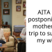 AITA for postponing my mother-son trip to support my wife?