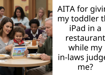 AITA for giving my toddler the iPad in a restaurant while my in-laws judged me?