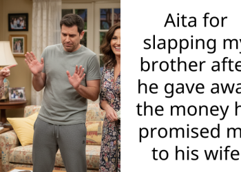 Aita for slapping my brother after he gave away the money he promised me to his wife