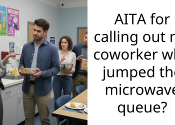 AITA for calling out my coworker who jumped the microwave queue?