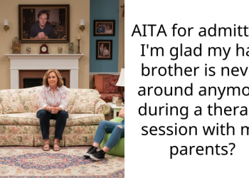 AITA for admitting I’m glad my half brother is never around anymore during a therapy session with my parents?