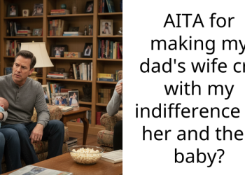AITA for making my dad’s wife cry with my indifference to her and their baby?