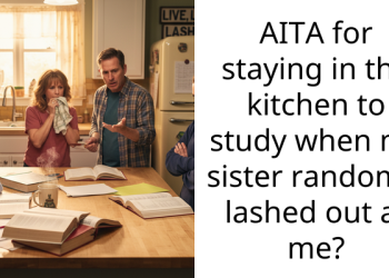 AITA for staying in the kitchen to study when my sister randomly lashed out at me?
