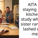 AITA for staying in the kitchen to study when my sister randomly lashed out at me?