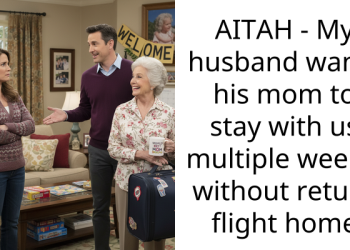 AITAH – My husband wants his mom to stay with us multiple weeks, without return flight home