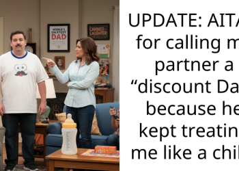 UPDATE: AITAH for calling my partner a “discount Dad” because he kept treating me like a child.