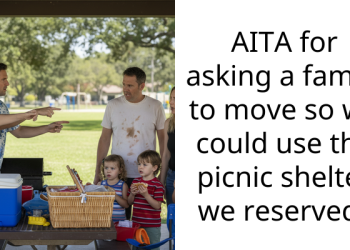 AITA for asking a family to move so we could use the picnic shelter we reserved?