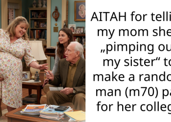 AITAH for telling my mom she’s „p**ping out my sister“ to make a random man (m70) pay for her college
