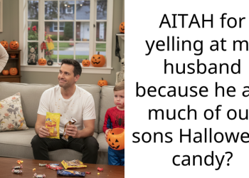 AITAH for yelling at my husband because he ate much of our sons Halloween candy?