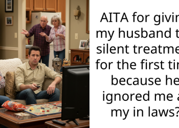 AITA for giving my husband the silent treatment for the first time because he ignored me at my in laws?