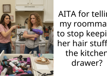 AITA for telling my roommate to stop keeping her hair stuff in the kitchen drawer?