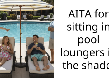 AITA for sitting in pool loungers in the shade.