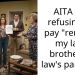 AITA for refusing to pay “rent” to my late brother in law’s parents?