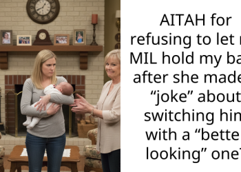 AITAH for refusing to let my MIL hold my baby after she made a “joke” about switching him with a “better looking” one?