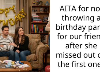 AITA for not throwing a birthday party for our friend after she missed out on the first one?