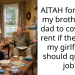 AITAH for telling my brother and dad to cover our rent if they think my girlfriend should quit her job?