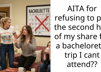AITA for refusing to pay the second half of my share for a bachelorette trip I cant attend??