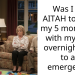Was I the AITAH to leave my 5 month old with my-laws overnight due to an emergency?