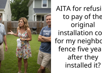 AITA for refusing to pay of the original installation cost for my neighbor’s fence five years after they installed it?