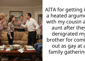 AITA for getting into a heated argument with my cousin and aunt after they denigrated my brother for coming out as gay at a family gathering?