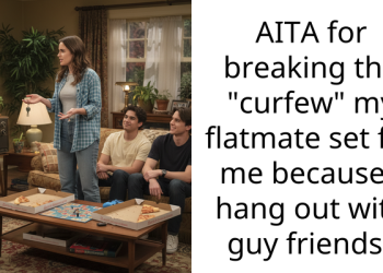 AITA for breaking the “curfew” my flatmate set for me because I hang out with guy friends?