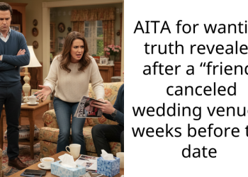 AITA for wanting truth revealed after a “friend” canceled wedding venue 2 weeks before the date