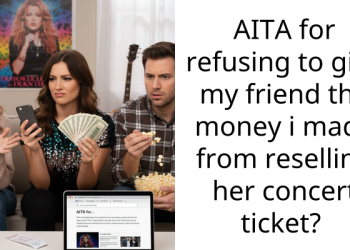 AITA for refusing to give my friend the money i made from reselling her concert ticket?
