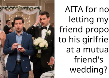 AITA for not letting my friend propose to his girlfriend at a mutual friend’s wedding?