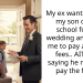 My ex wants to take my son out of school for his wedding and wants me to pay absence fees.. AITA for saying he needs to pay the fines?